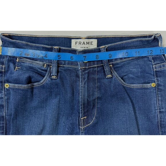 FRAME Le High Flare Jeans Women 25 Benedict Canyon High Rise Dark Wash USA - Picture 4 of 11